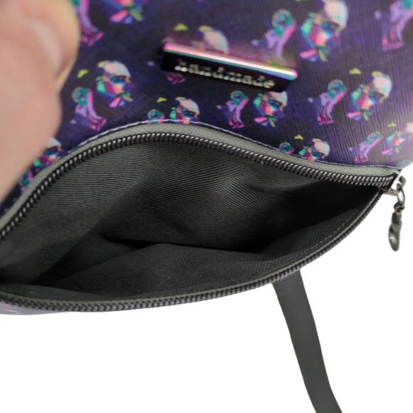 NWOT Post Malone Print Custom Handmade By Suzy Crossbody Bag Adjustable Straps - Picture 11 of 12